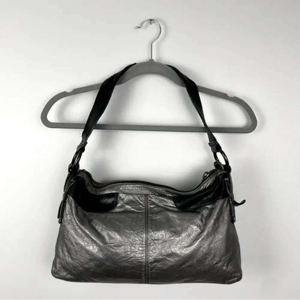 BCBG MAXAZRIA Metallic Silver Pewter Shoulder Bag‎